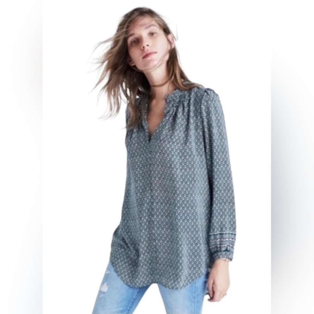 Madewell Silk Bohemian Memory Blouse Size S